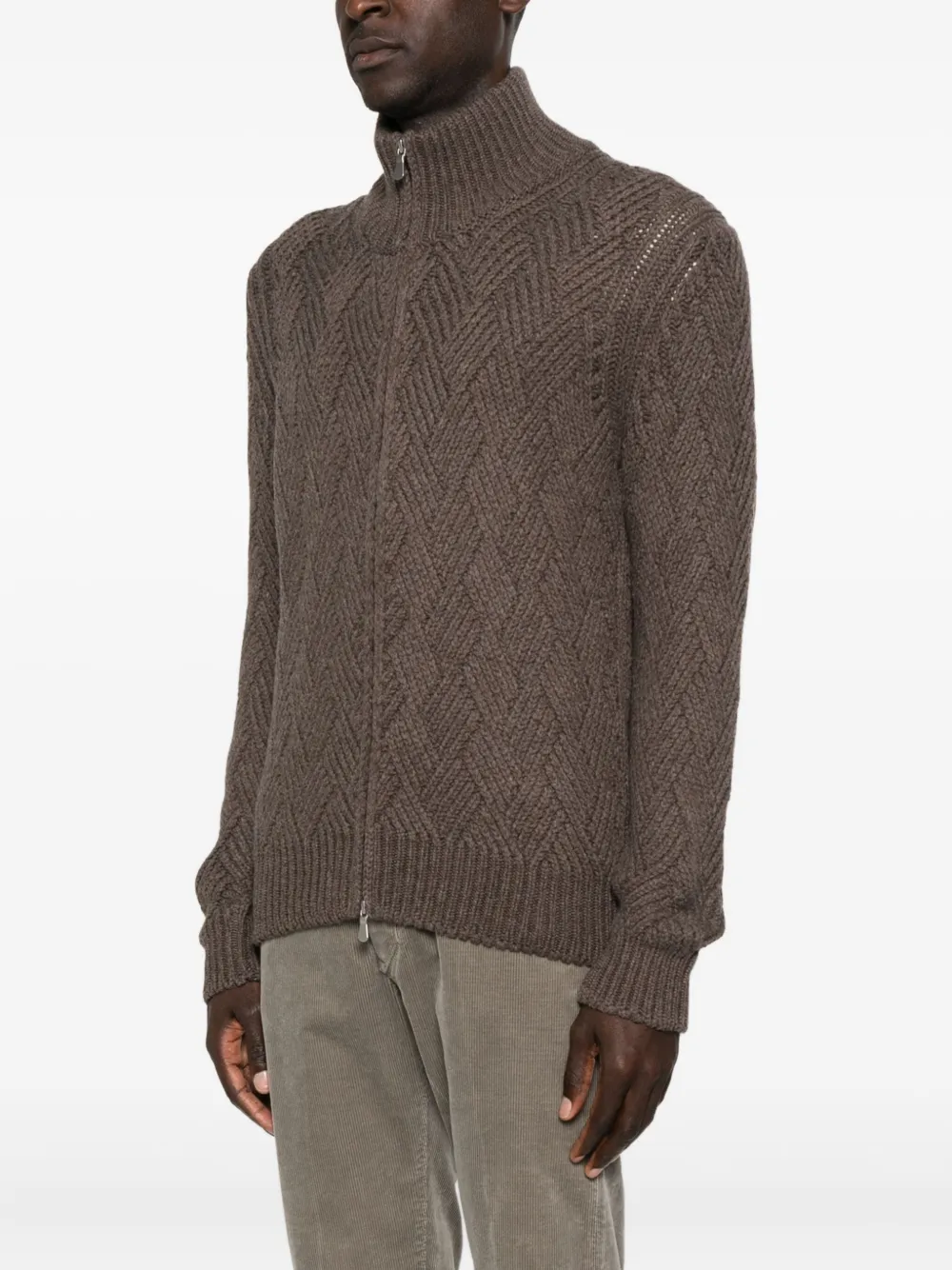 Barba Vest met rits Bruin