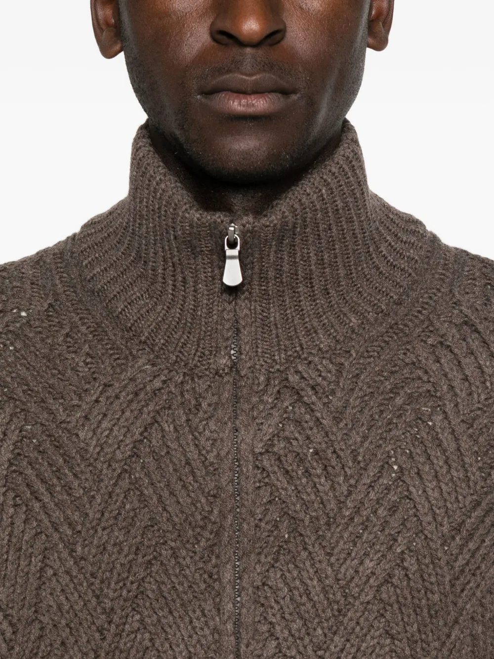 Barba Vest met rits Bruin