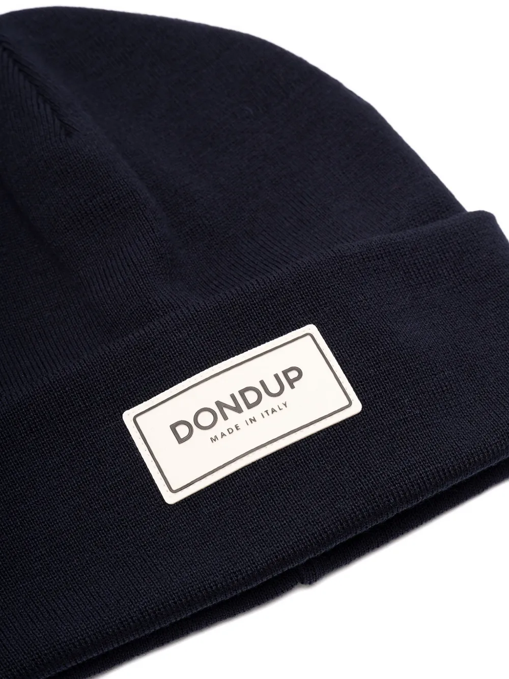 DONDUP logo-label wool beanie hat - Zwart
