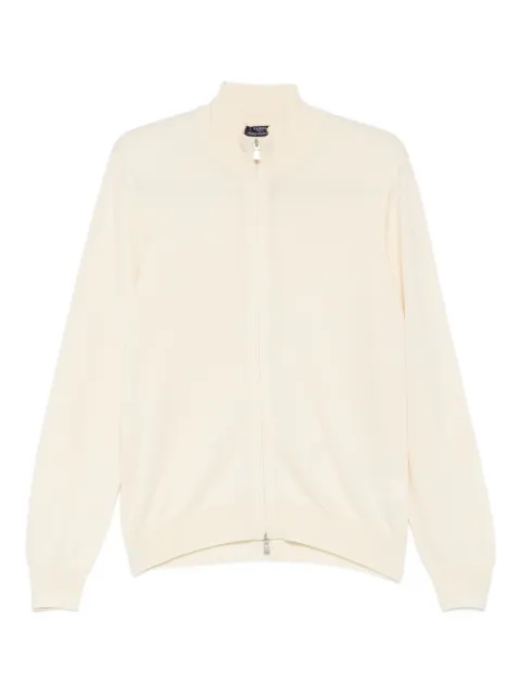 Barba zip-up wool cardigan