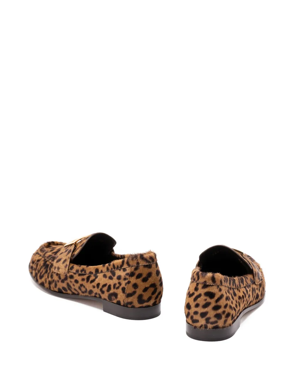 FENDI leopard-print logo-detail loafers - Bruin
