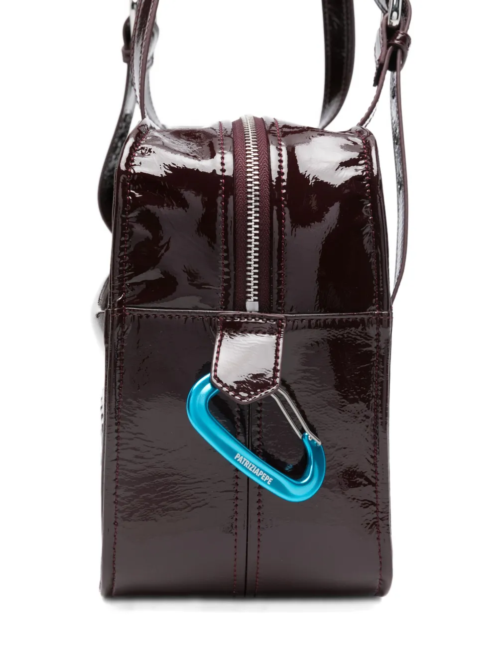 Patrizia Pepe Patent-leather Tote Bag In Red