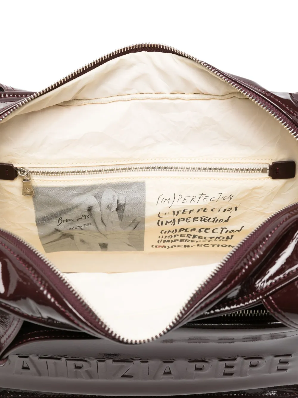 Patrizia Pepe Patent-leather Tote Bag In Red