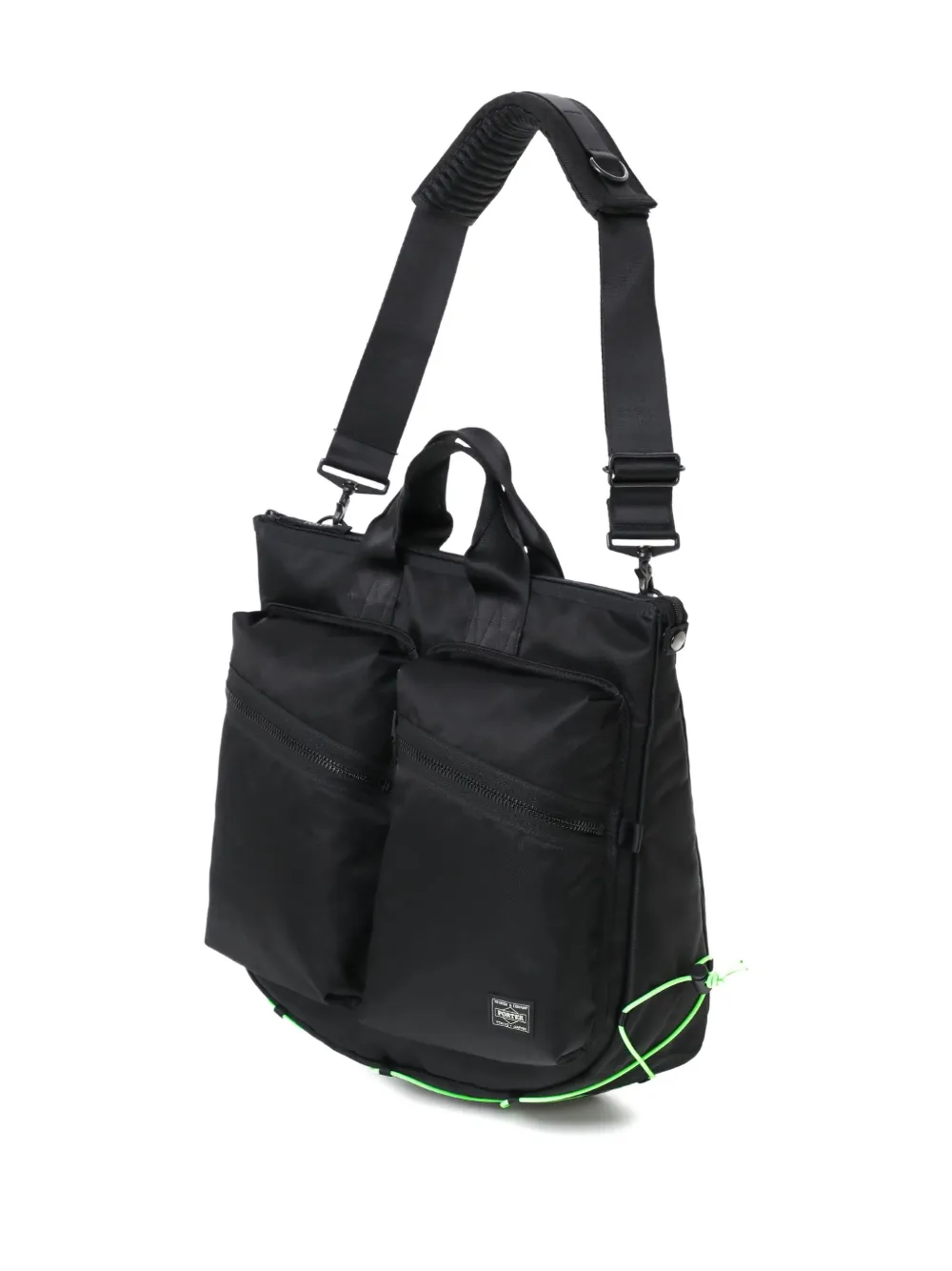 Porter-yoshida & Co 2way Helmet Double-pocket Tote Bag In Black