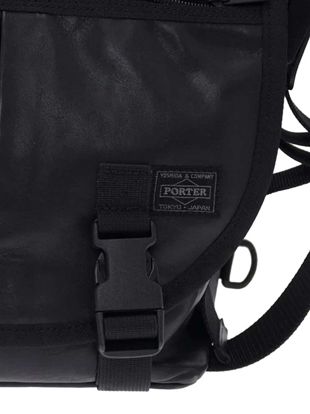 Porter-yoshida & Co Logo-patch Messenger Bag In Black