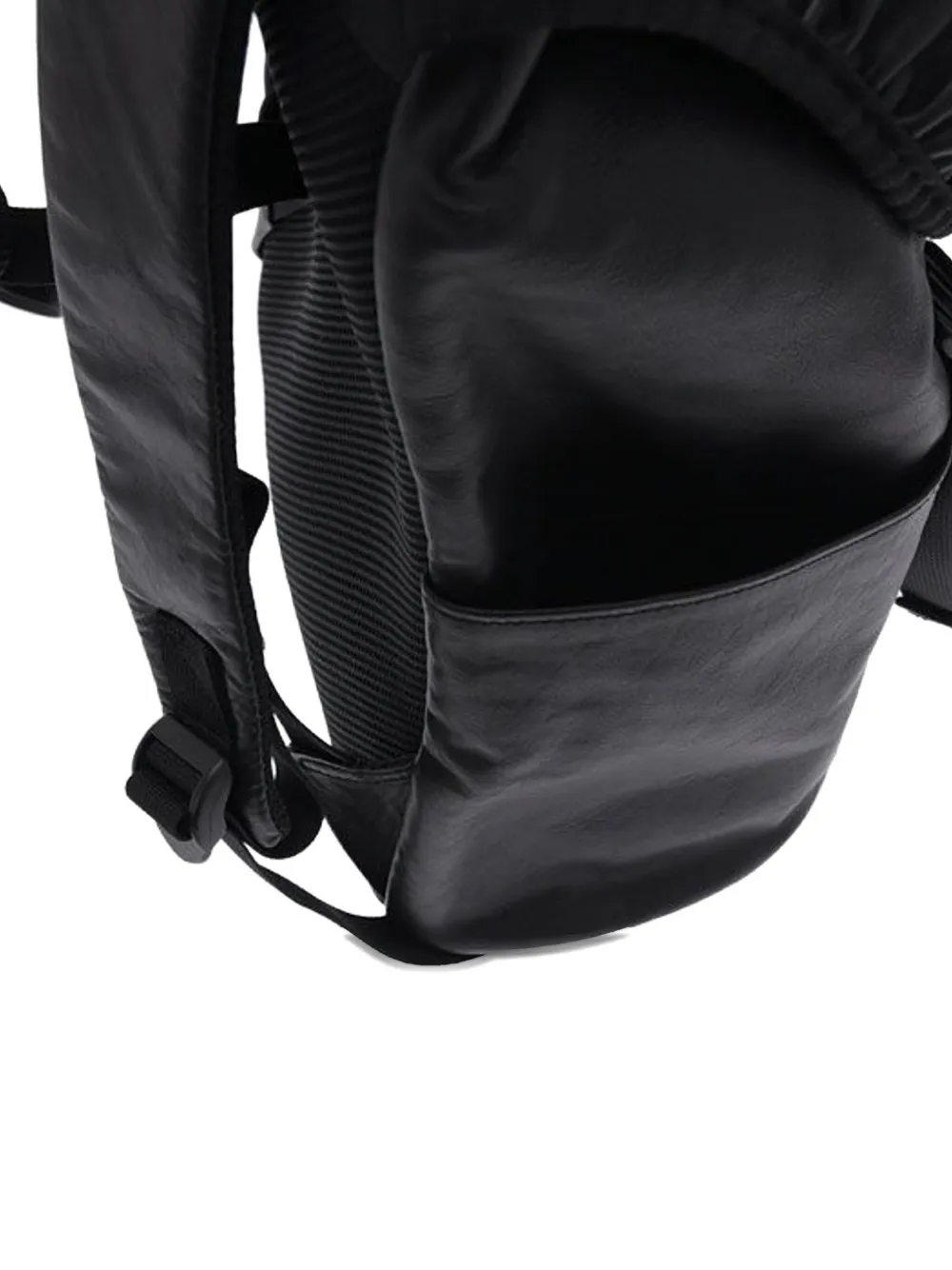 Porter-yoshida & Co Leather Drawstring Backpack In Black