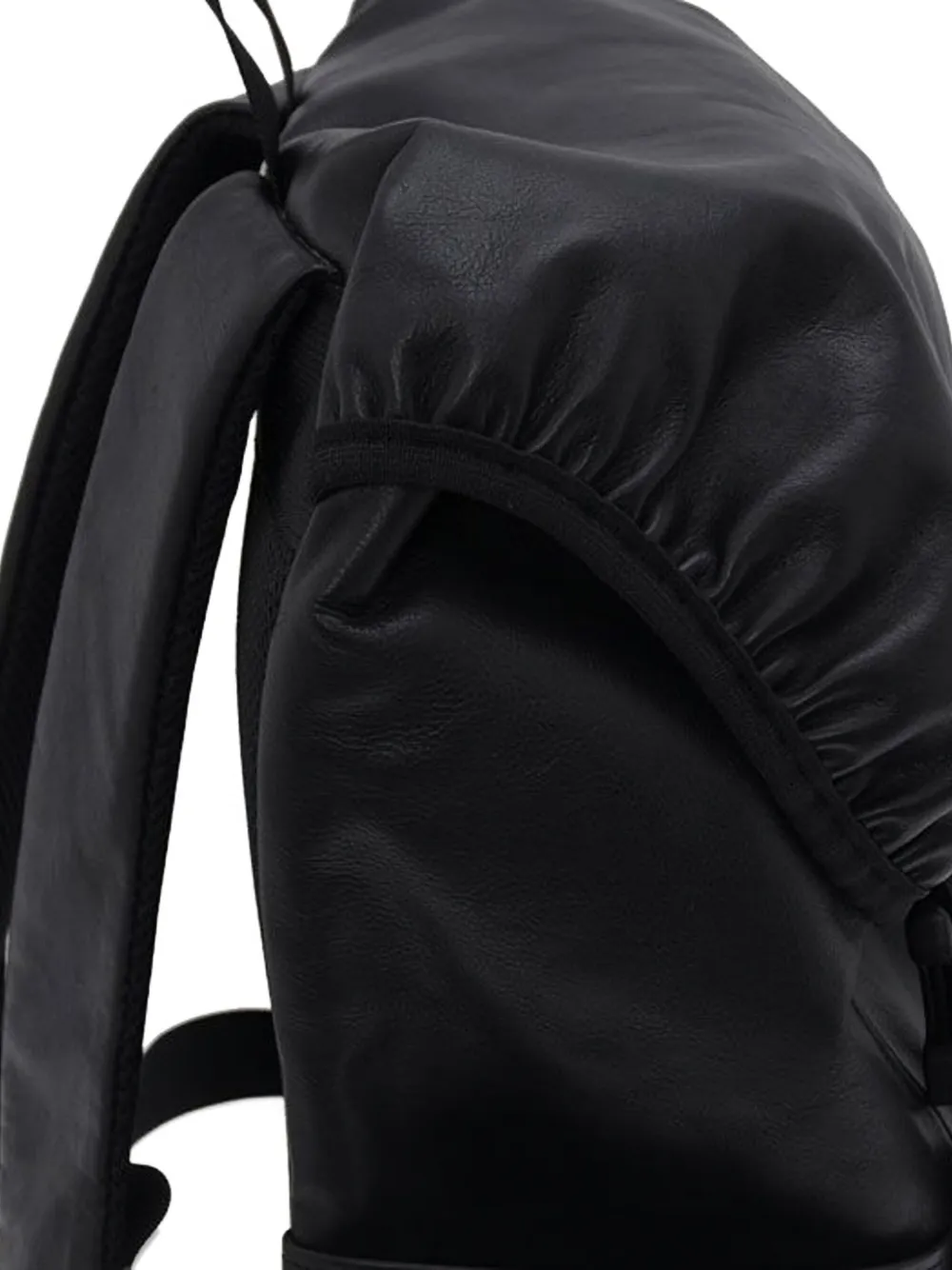 Porter-yoshida & Co Leather Drawstring Backpack In Black