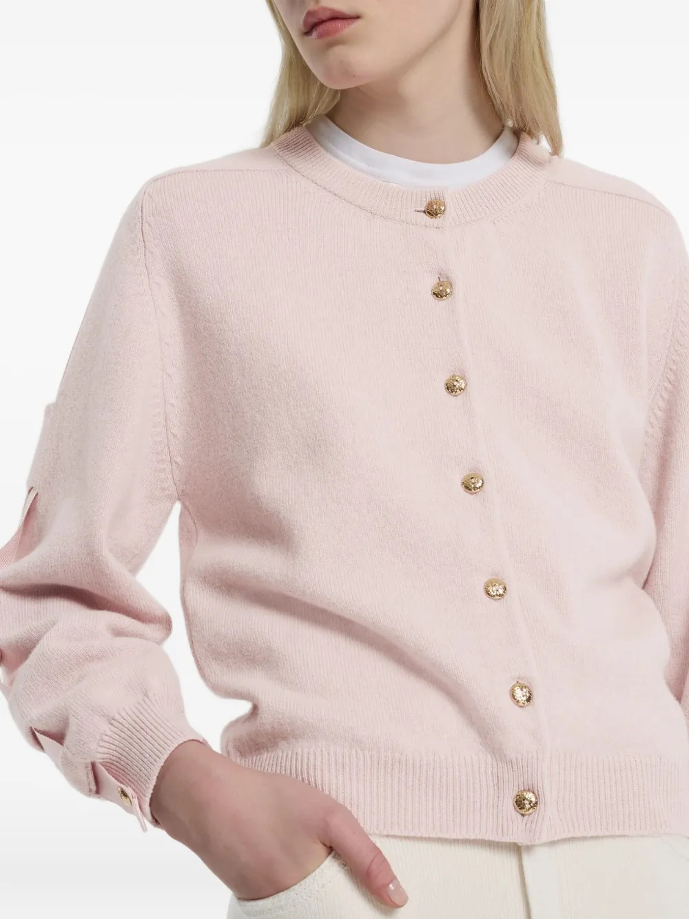 Barrie Vest met strikdetail Roze