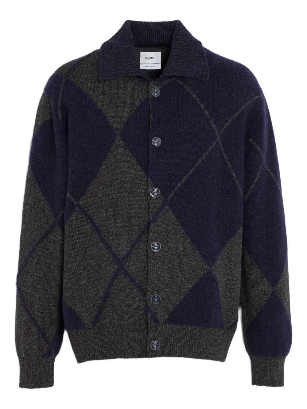 Barrie Argyle-pattern Cardigan In Blue