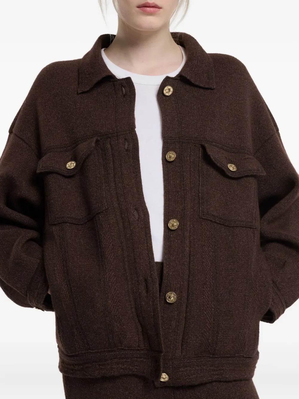 Barrie Knitted Jacket In Brown