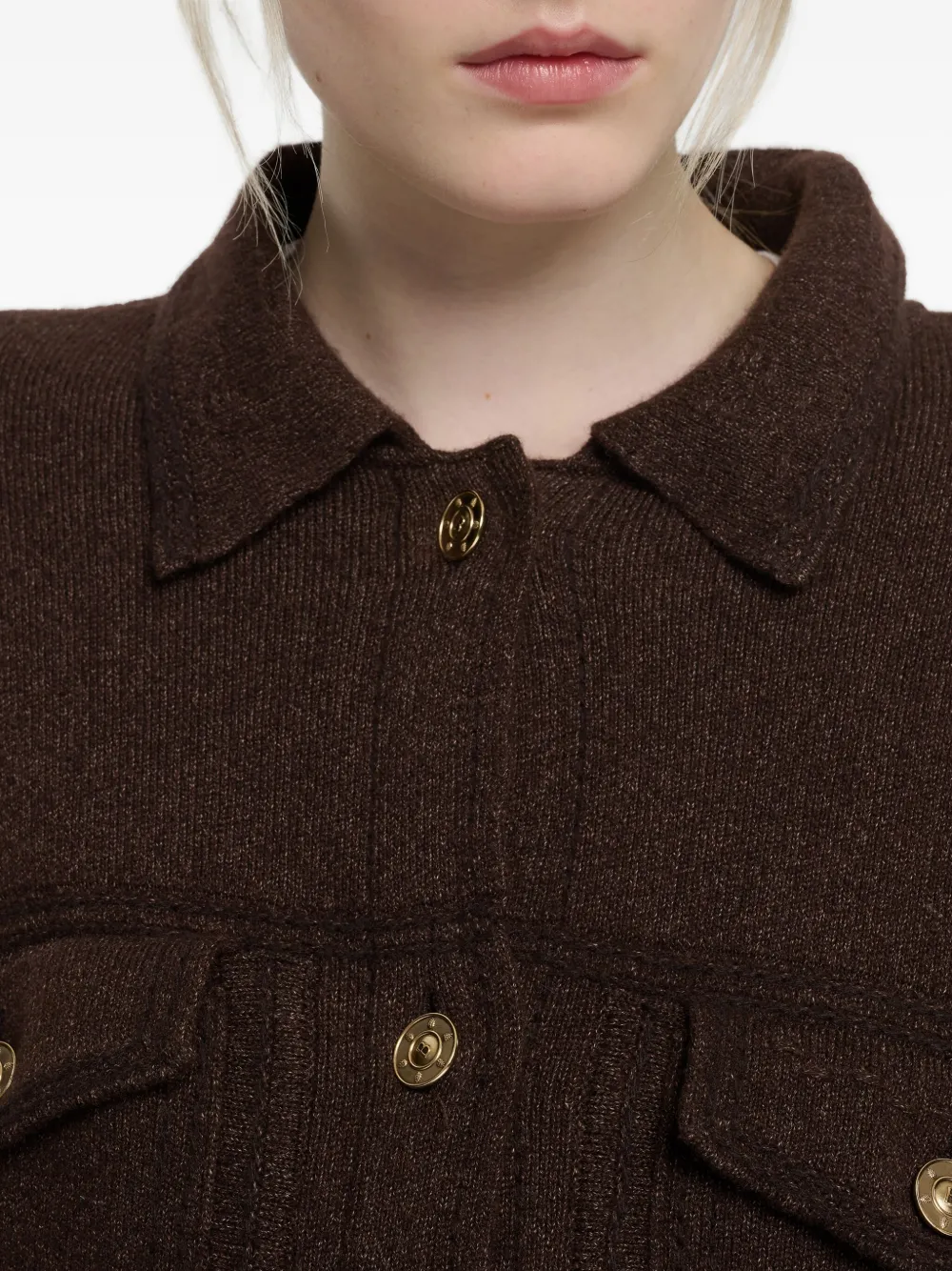 Barrie Knitted Jacket In Brown