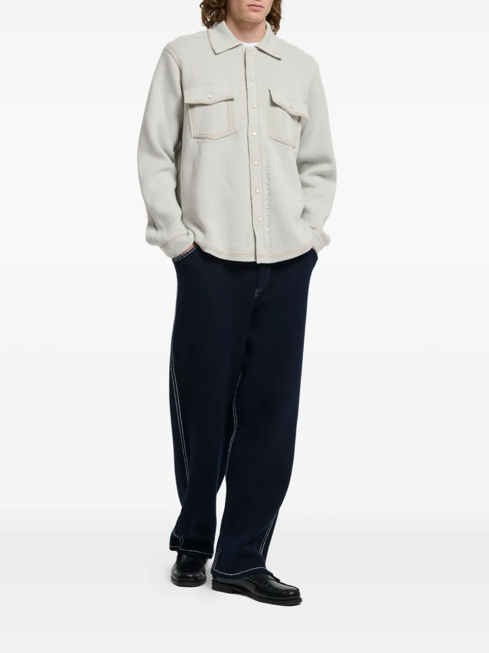 Barrie Knitted Overshirt In Multi