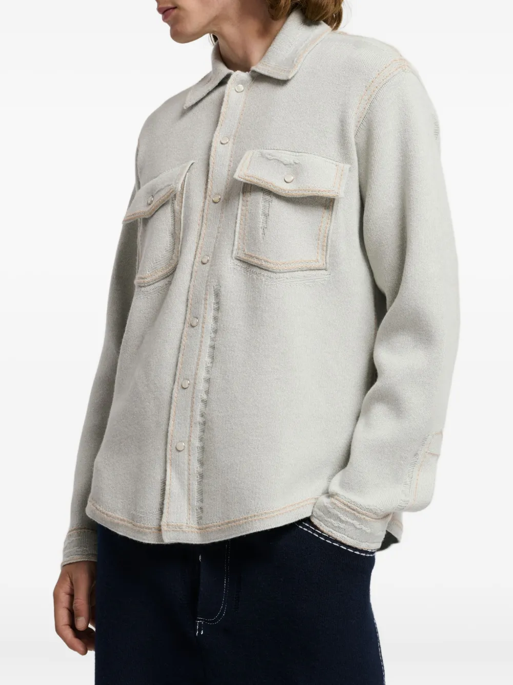 Barrie Knitted Overshirt In Multi