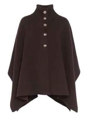Barrie / バリー | ロング ケープ ニット | L | ネイビー | レディース Barrie / バリー | ロング ケープ ニット | L | ネイビー | レディース