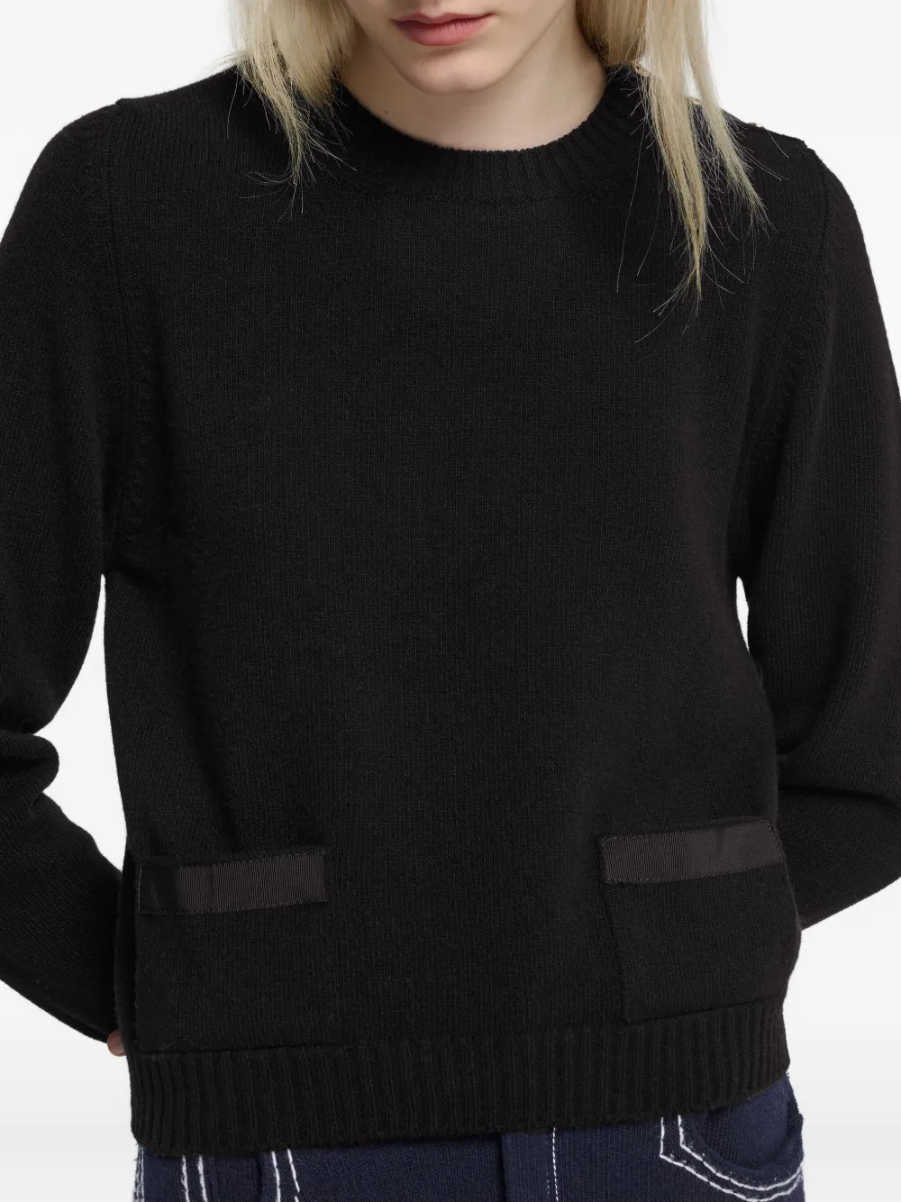 Barrie Trui met lintdetail Zwart