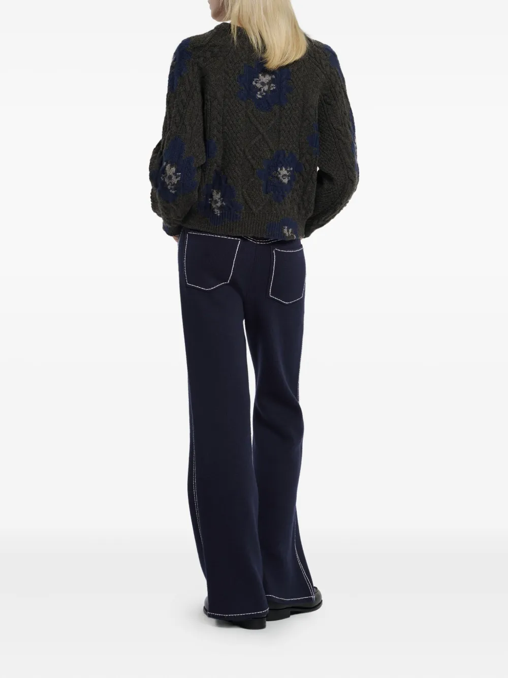 Barrie Floral-intarsia Sweater In Multi