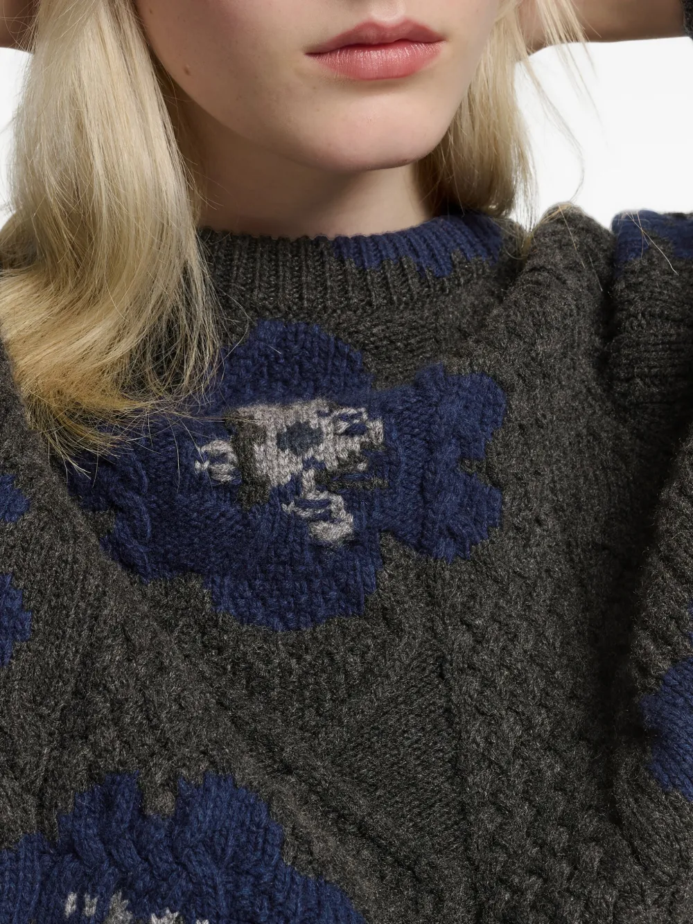 Barrie Floral-intarsia Sweater In Multi