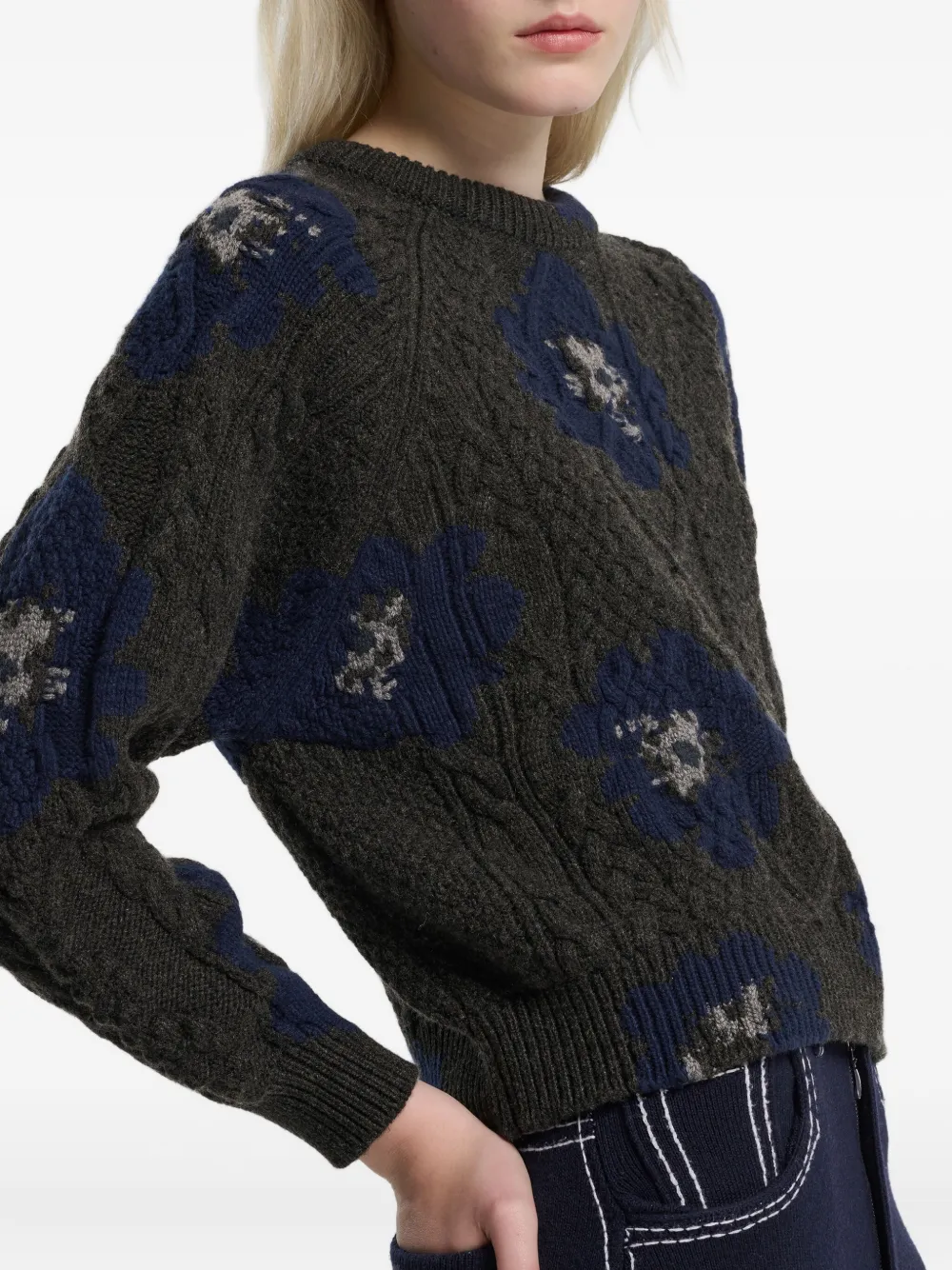 Barrie Floral-intarsia Sweater In Multi