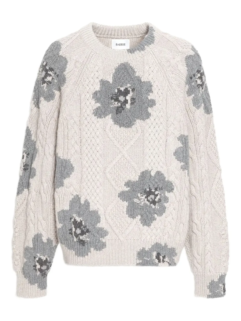 Barrie Floral-intarsia Sweater In Neutral