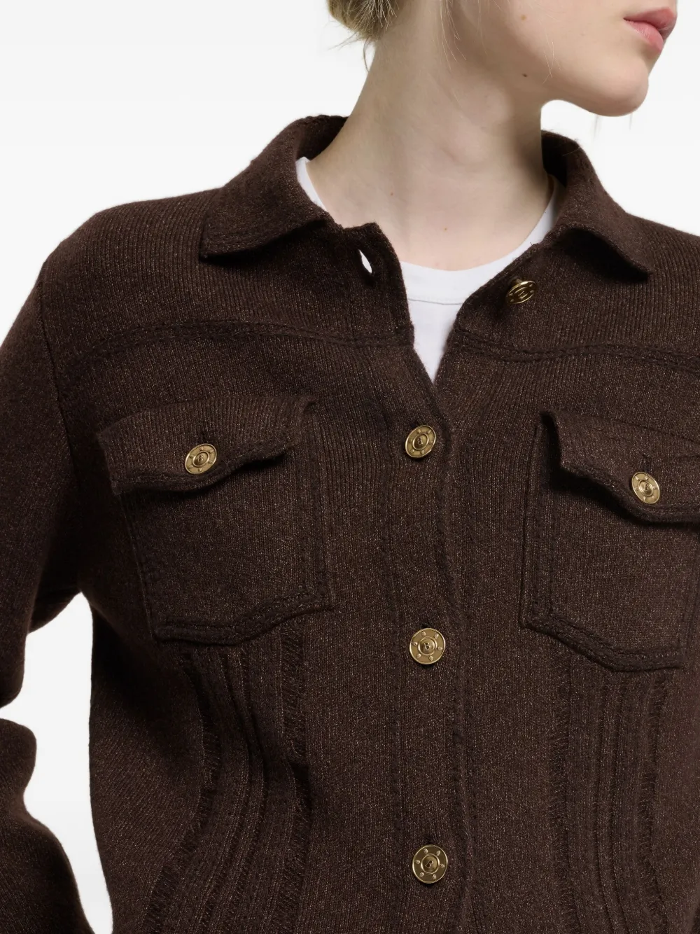Barrie Knitted Jacket In Brown