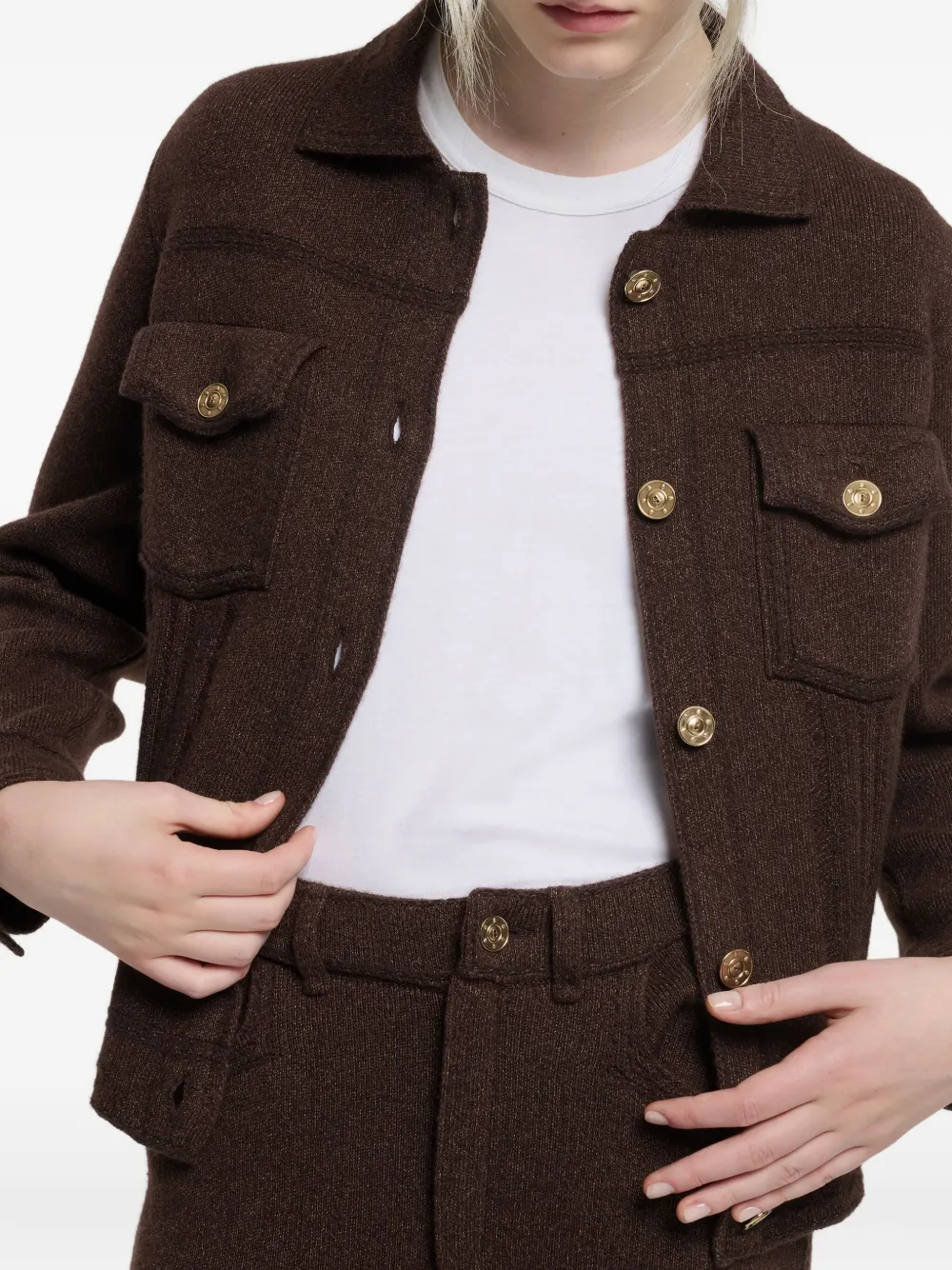 Barrie Knitted Jacket In Brown