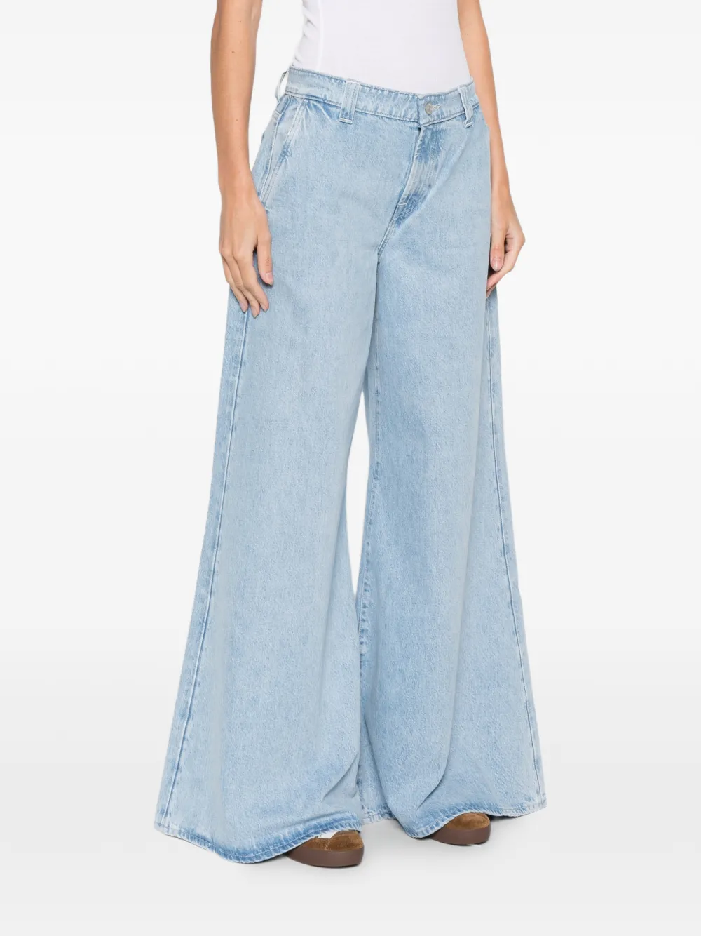 7 For All Mankind Willow Split-detail Jeans In Blue