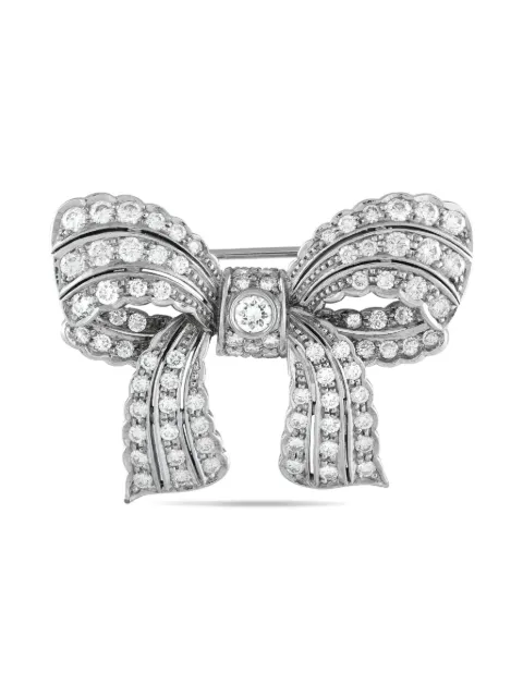 LB Exclusive 18K white gold Bow diamond brooch