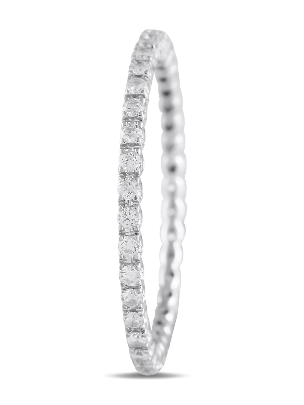 Pre-owned Lb Exclusive 18k White Gold Eternity Diamond Ring In Silver