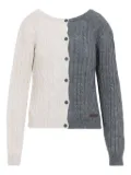 Moschino cable-knit two-tone cardigan - White