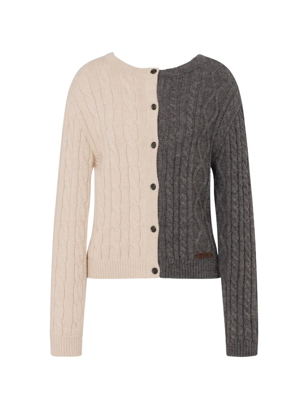 Moschino cable-knit two-tone cardigan - Bianco