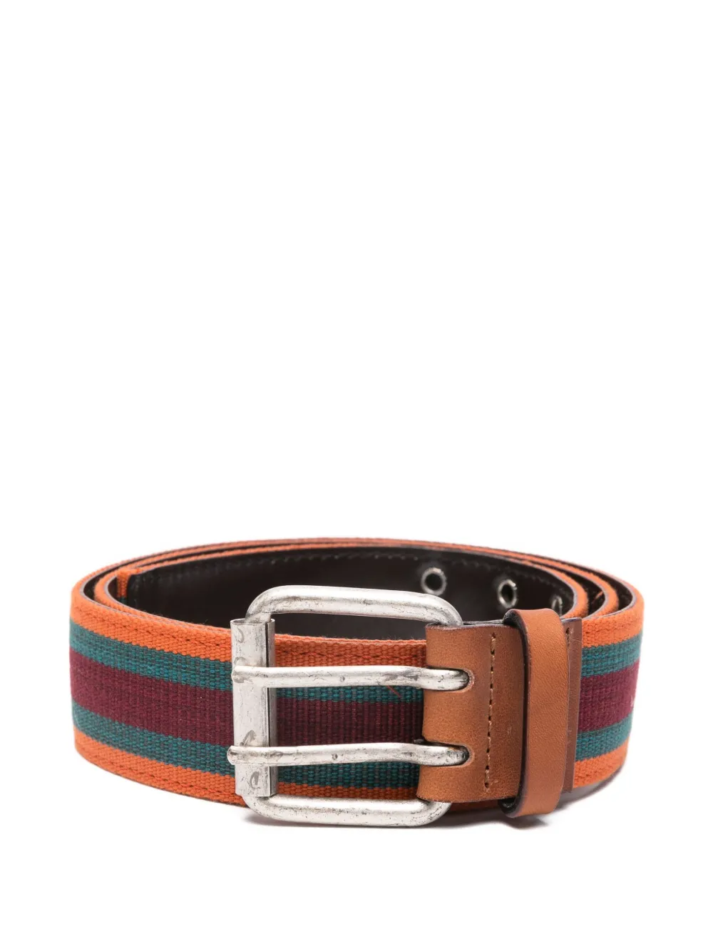 Romeo Gigli Pre-Owned 1990s striped belt | Brown | Image 1