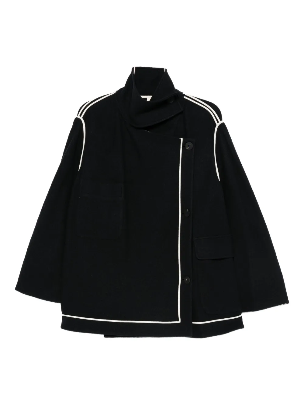 SOH contrasting-trim jacket - ブルー SOH contrasting-trim jacket - ブルー