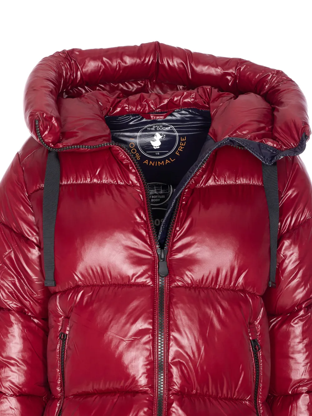 Save The Duck Padded Hooded Coat In Red
