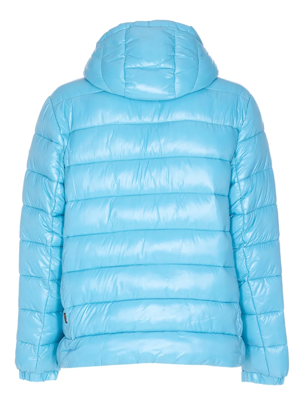 Save The Duck Florian Down Jacket With Lacquered Finish And Removable Hood In Brown