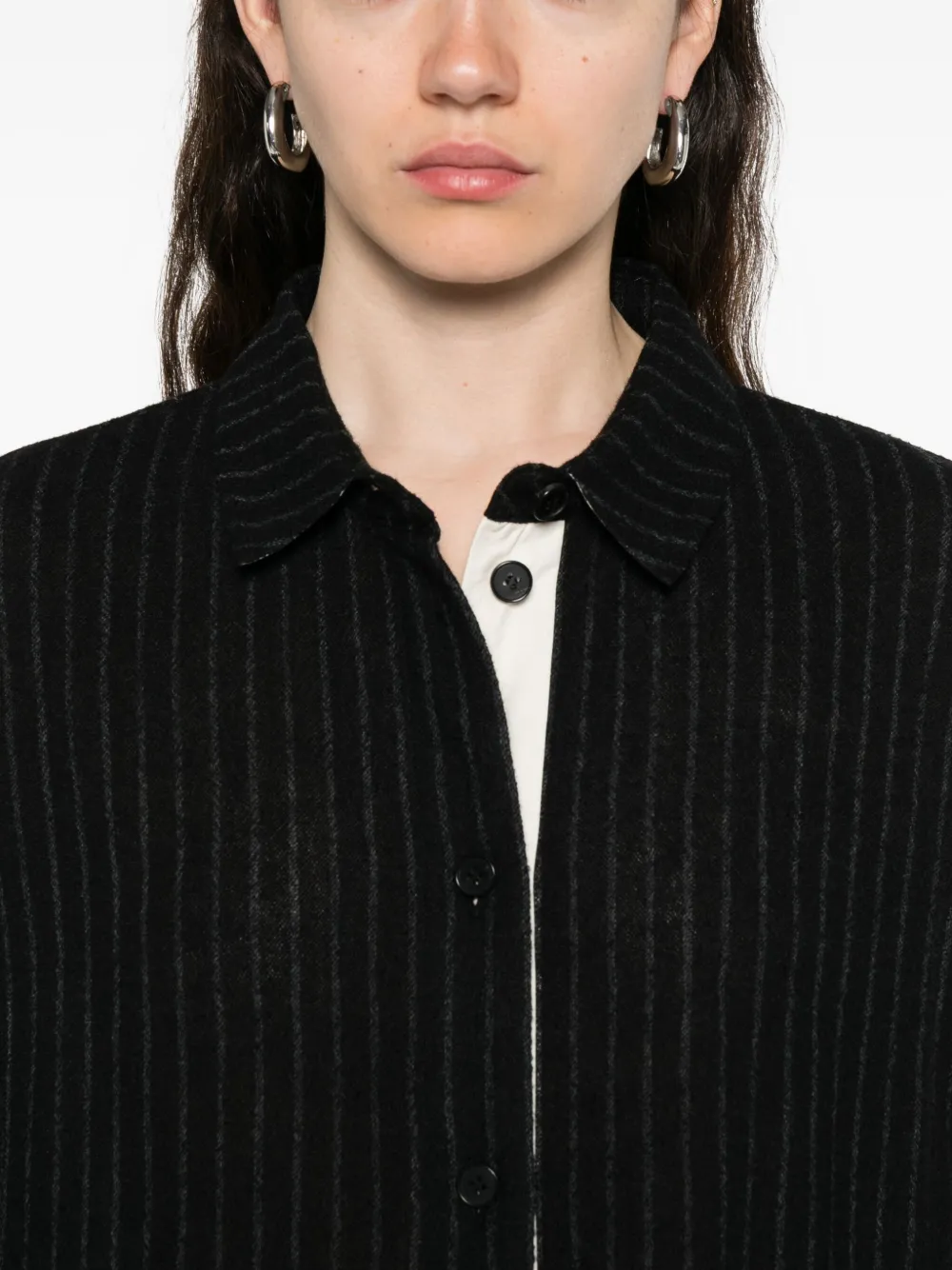 Soh Striped Shirt Dress In Black