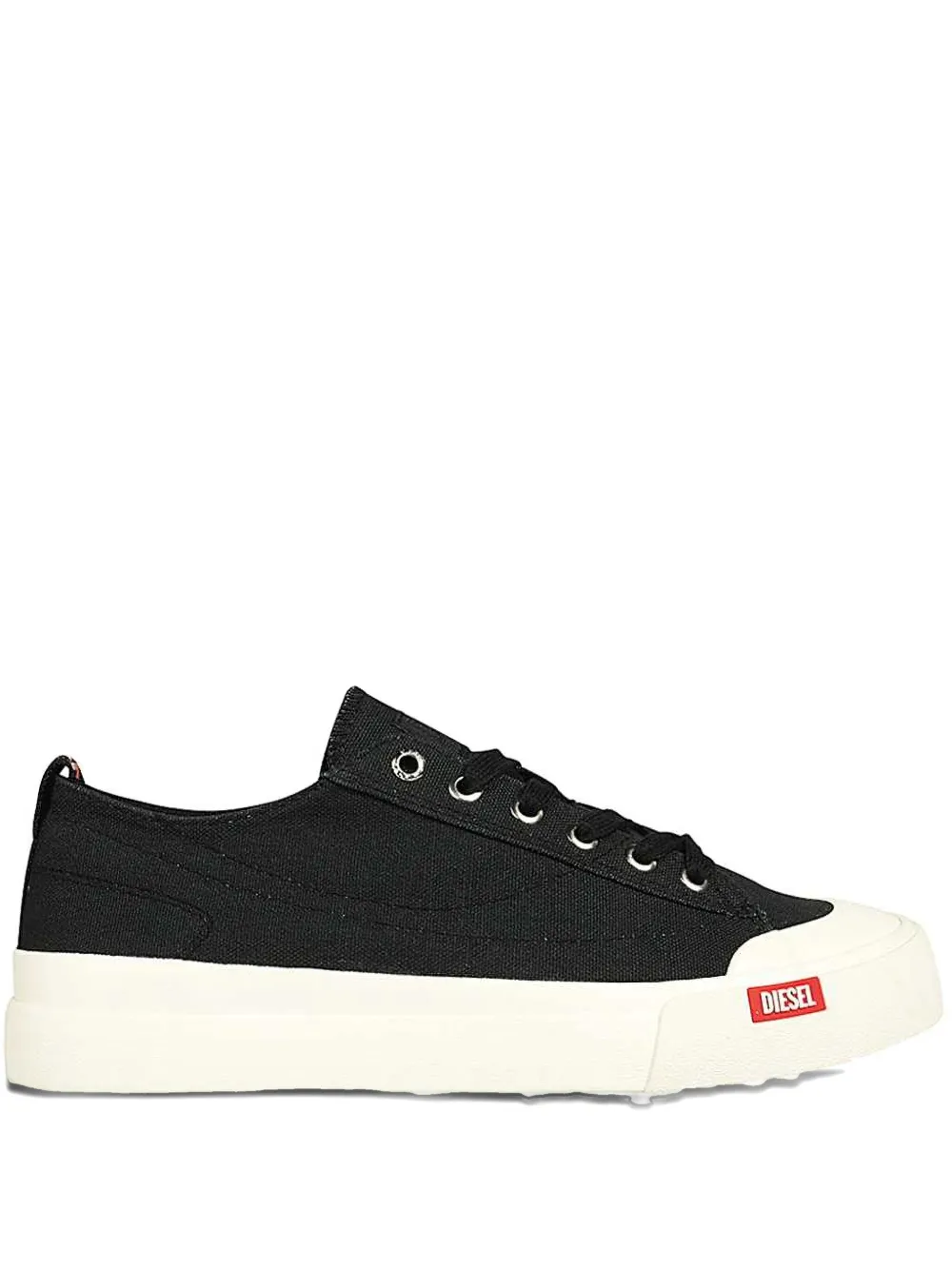 Diesel S-Athos canvas sneakers met ronde neus Zwart