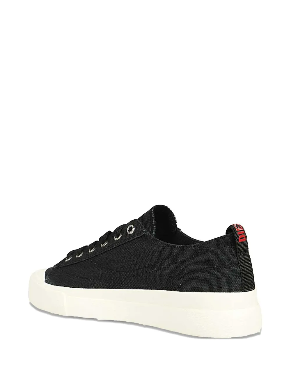 Diesel S-Athos canvas sneakers met ronde neus Zwart