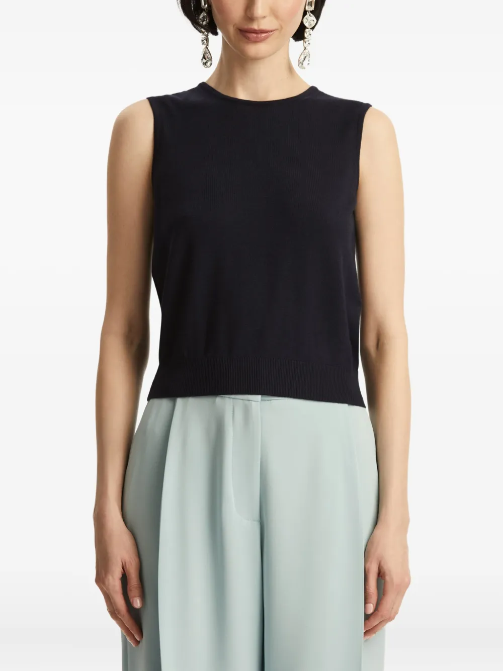 Oscar de la Renta Mouwloze top Blauw