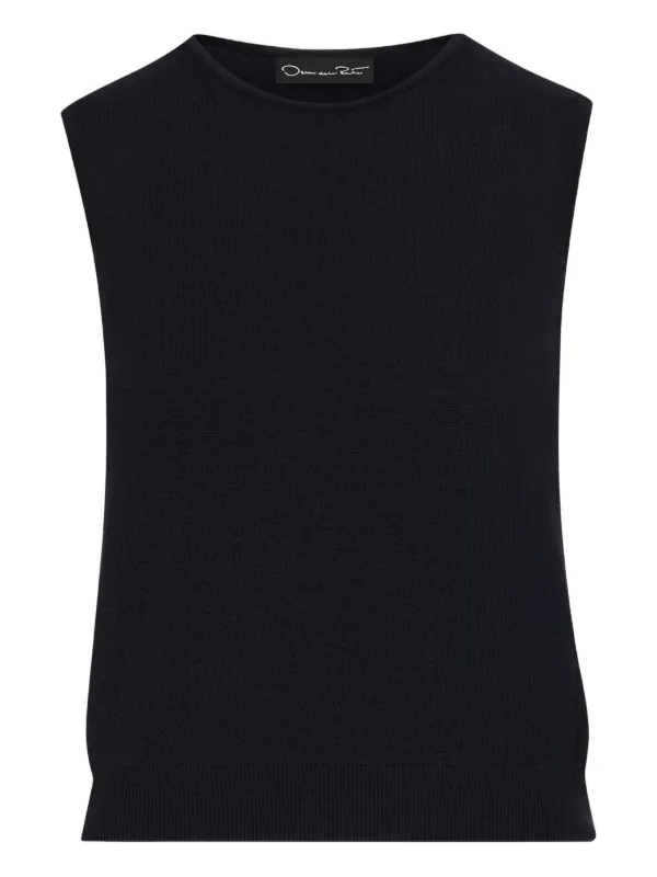 Oscar de la Renta Sleeveless Top in Blue