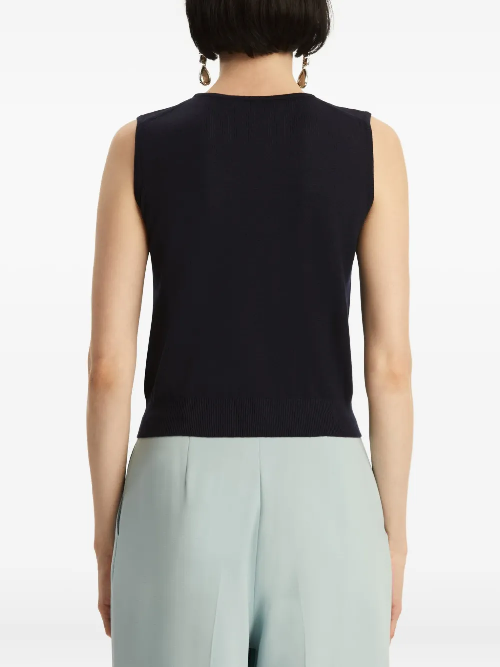 Oscar de la Renta Mouwloze top Blauw