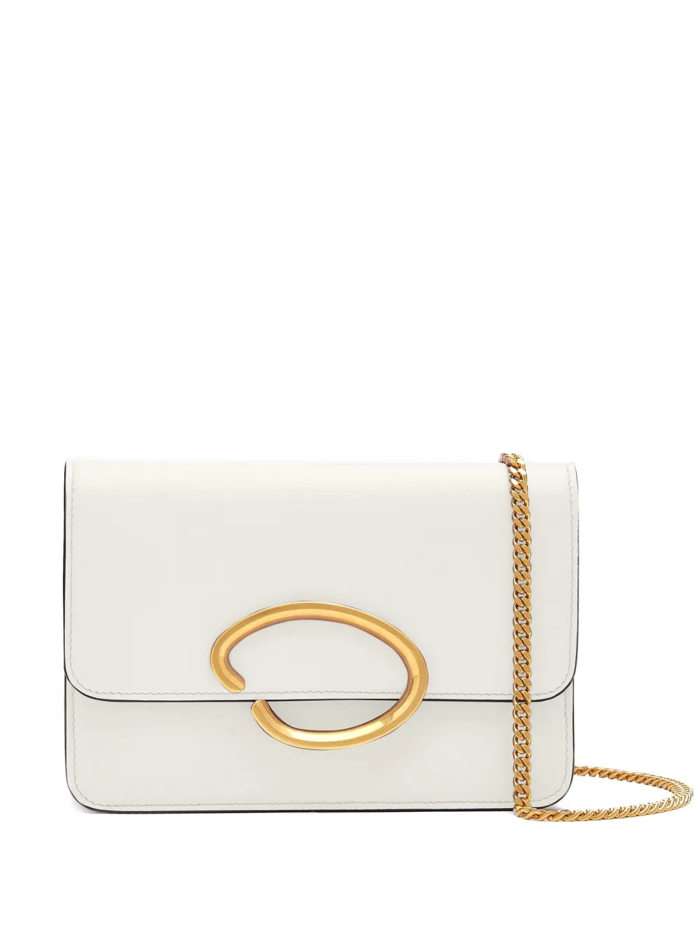 Oscar De La Renta Leather Crossbody Bag In White