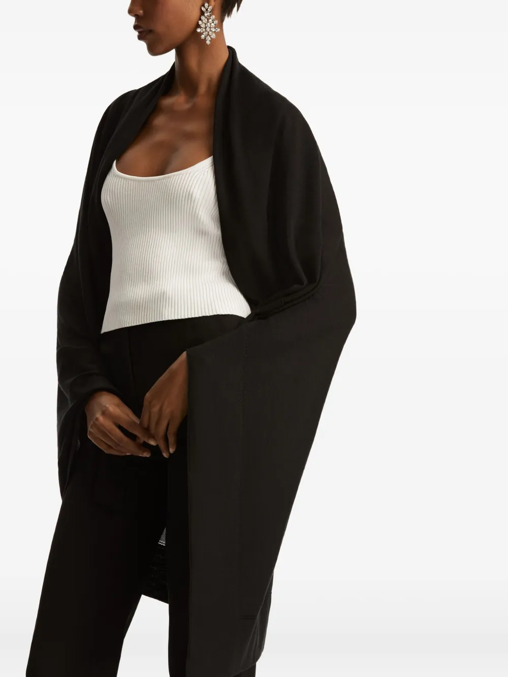 Oscar De La Renta Semi-sheer Shawl In Brown