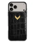 VELANTE crocodile-texture iPhone 17 Pro Max phone case - Black