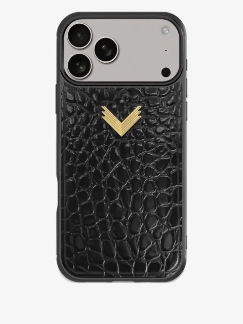 VELANTE crocodile-texture iPhone 17 Pro phone case