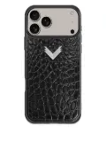 VELANTE crocodile-texture iPhone 17 Pro case - Black