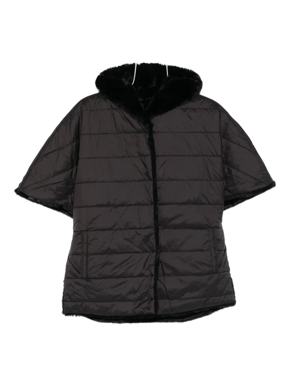 Blugirl Faux Fur-trim Quilted Coat In Black