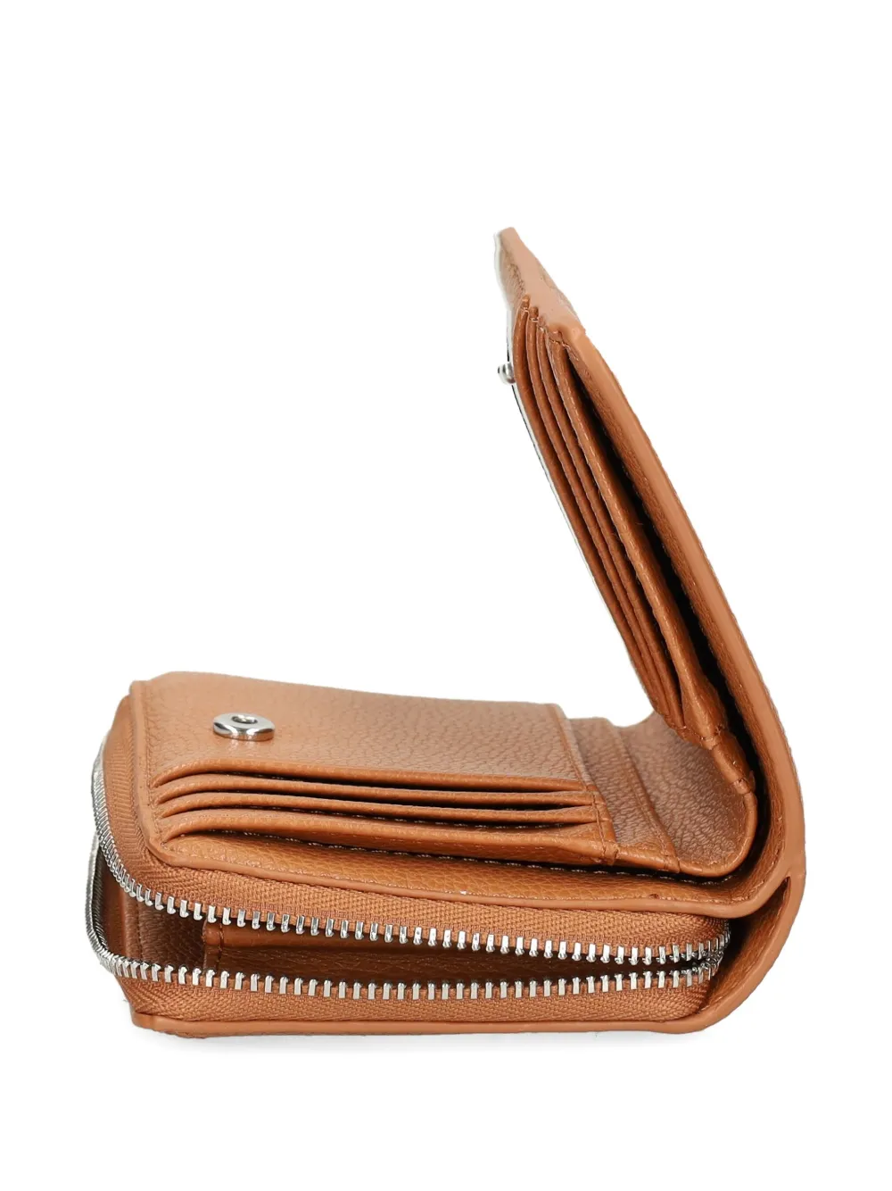 Lacoste Textured Zip Wallet In Orange