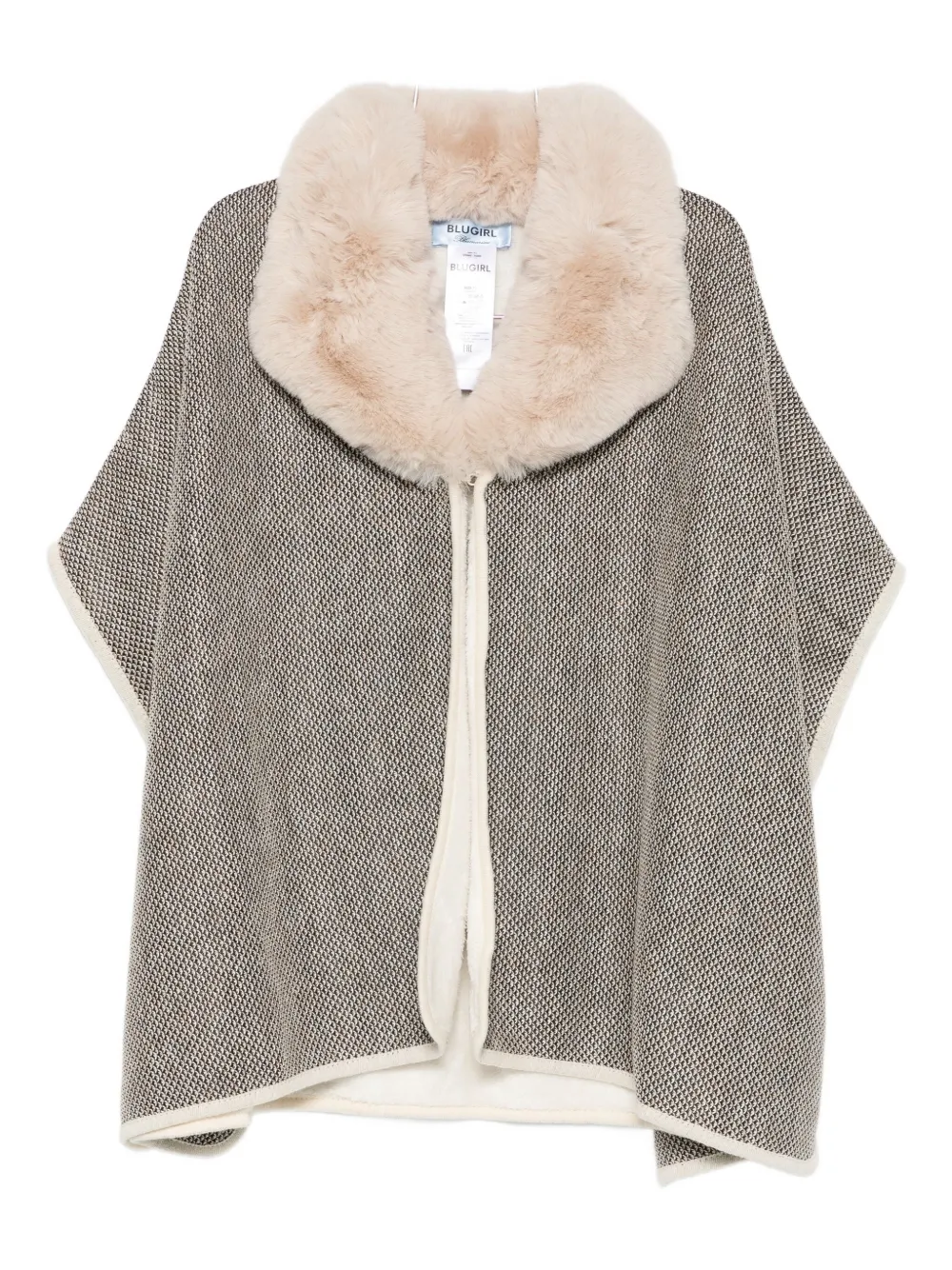 Blugirl Fur-collar Cape In Black