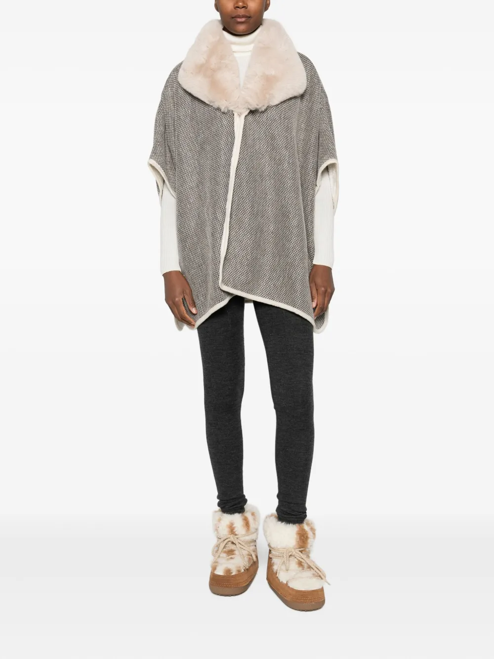Blugirl fur-collar cape | Capes | Image 2