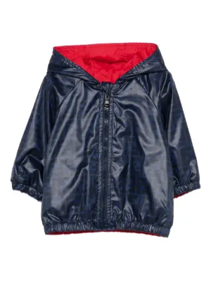 Fendi Kids モノグラム フーデッドジャケット | ブルー | FARFETCH JP